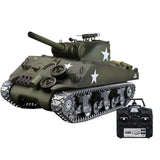 1:16 2.4G American M4A3 Sherman Simulated RC Tank with Light Sound Smoke Shooting Effect