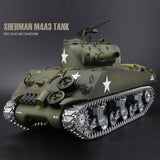 1:16 2.4G American M4A3 Sherman Simulated RC Tank with Light Sound Smoke Shooting Effect