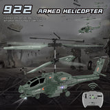 2.5CH RC Helicopter with LED Light USB Rechargeable Anti-Shake RC Fighter Model Toy