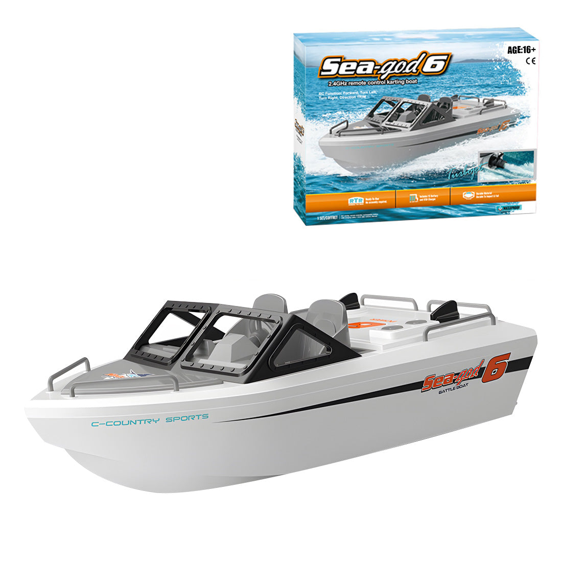 1/12 Scale 2.4G 8KM/H RC Karting Boat Model (RTR)