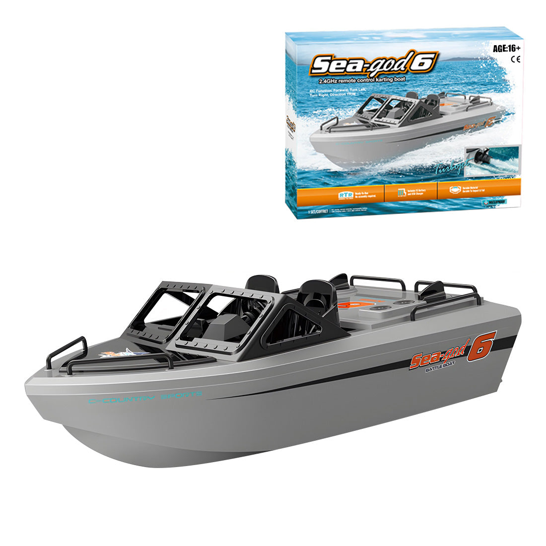 1/12 Scale 2.4G 8KM/H RC Karting Boat Model (RTR)
