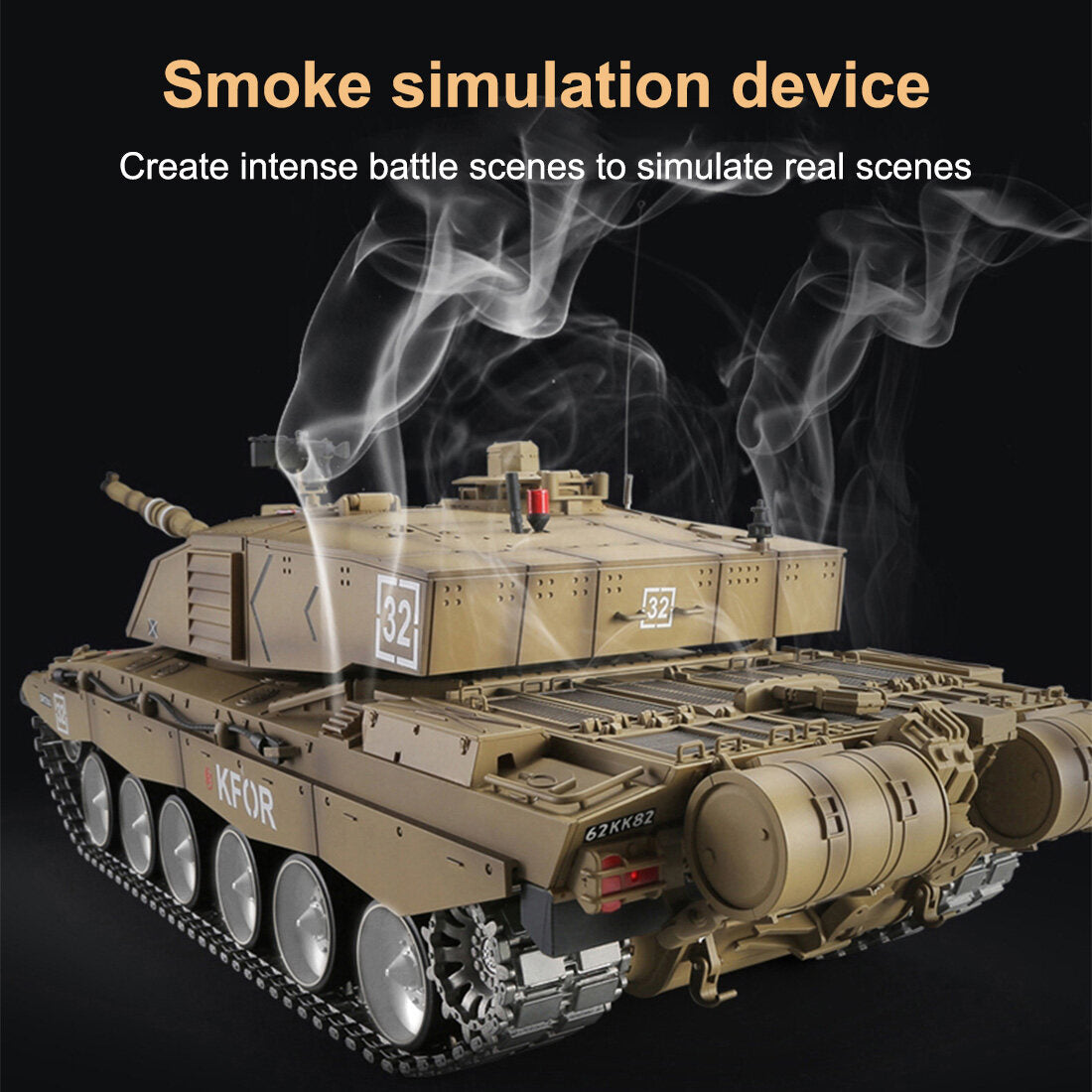 1:16 2.4G British Challenger Ⅱ Main Battle Tank with Sound Smoke Shooting Effect (Metal Ultimate Edition)