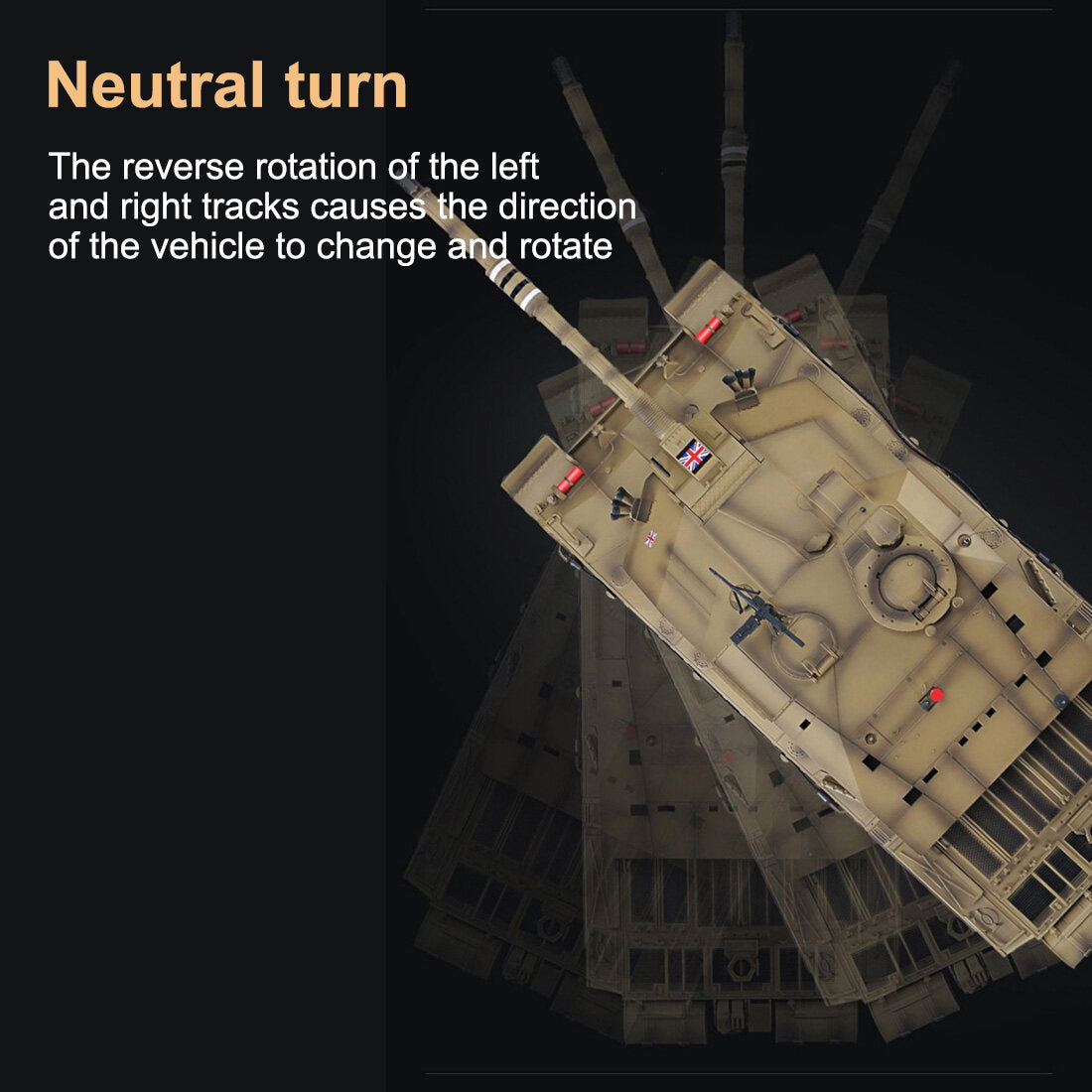 1:16 2.4G British Challenger Ⅱ Main Battle Tank with Sound Smoke Shooting Effect (Metal Ultimate Edition)