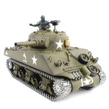1:16 2.4G American M4A3 Sherman Simulated RC Tank with Light Sound Smoke Shooting Effect