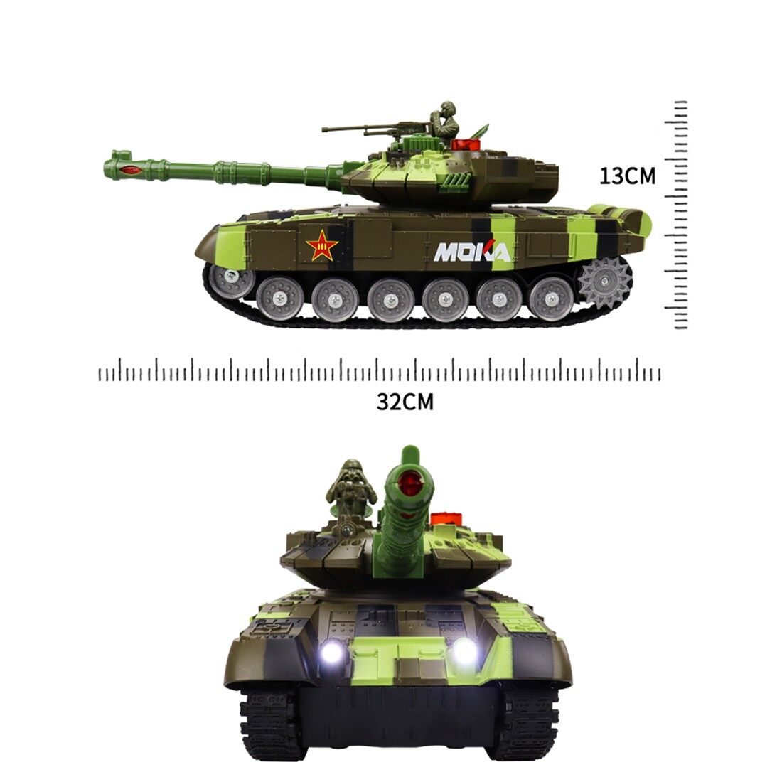 2.4G RC 59D Battle Tank Rechargeable with Light and Sound (Camouflage Yellow)