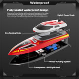 2.4G RC Speedboat Electric High-Speed Boat with Night Navigation Lights 30KM/H (RTR)