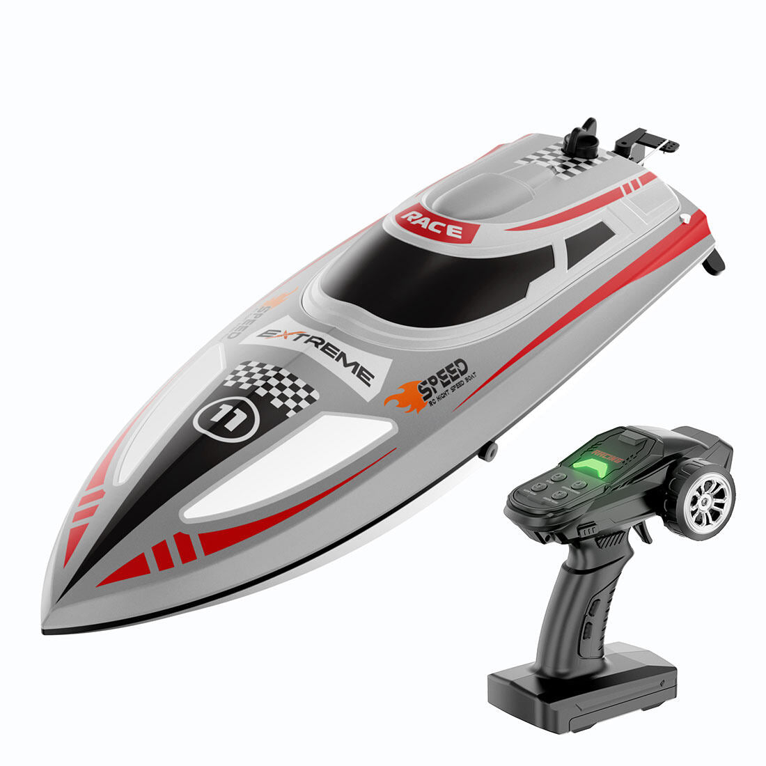 2.4G RC Speedboat Electric High-Speed Boat with Night Navigation Lights 30KM/H (RTR)