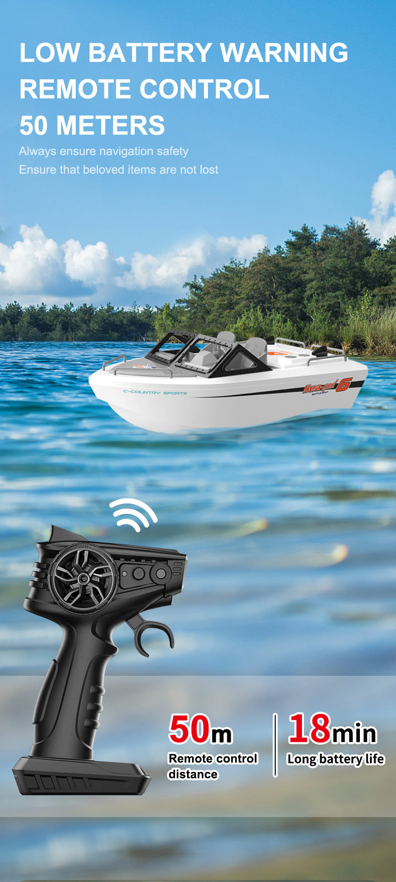 693 1:12 RC Brushless Speedboat Waterproof Electric Racing Boat Model