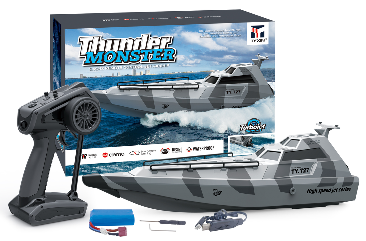 727 High-Speed Electric RC Speedboat – Simulation, High Horsepower, Water Toy for Kids and Boys