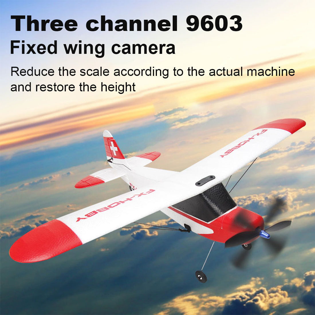 FX-9603 J3 2.4G RC Airplane Electric Fixed-Wing Glider Model (RTF Version)