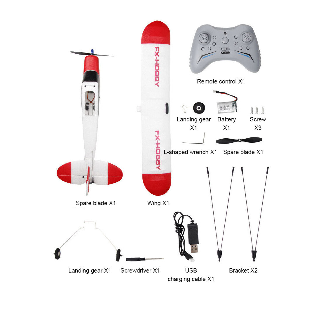 FX-9603 J3 2.4G RC Airplane Electric Fixed-Wing Glider Model (RTF Version)