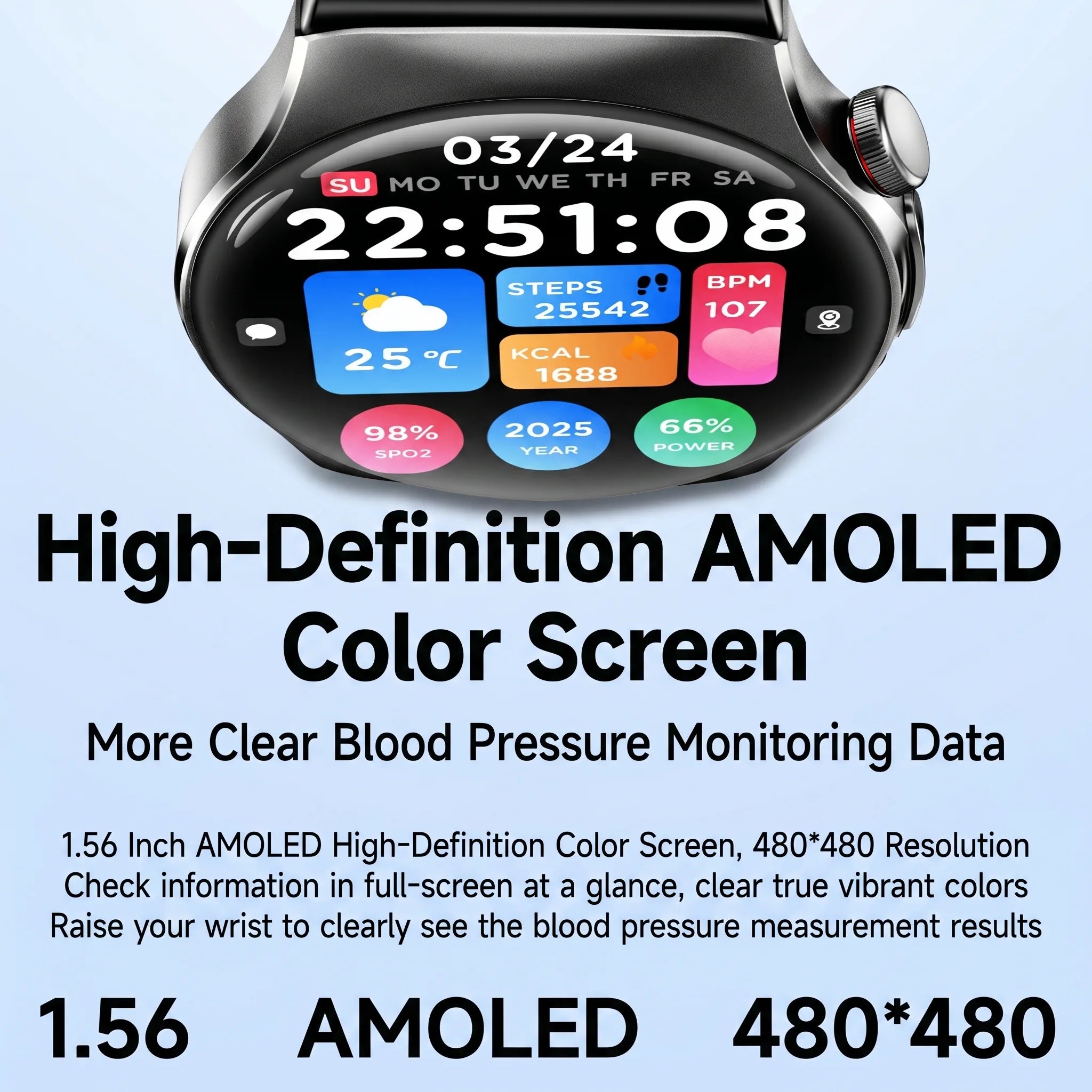 Health Monitoring Smart Watch for Seniors with Blood Pressure, ECG PPG, Heart Rate, SpO2 and Bluetooth Calling