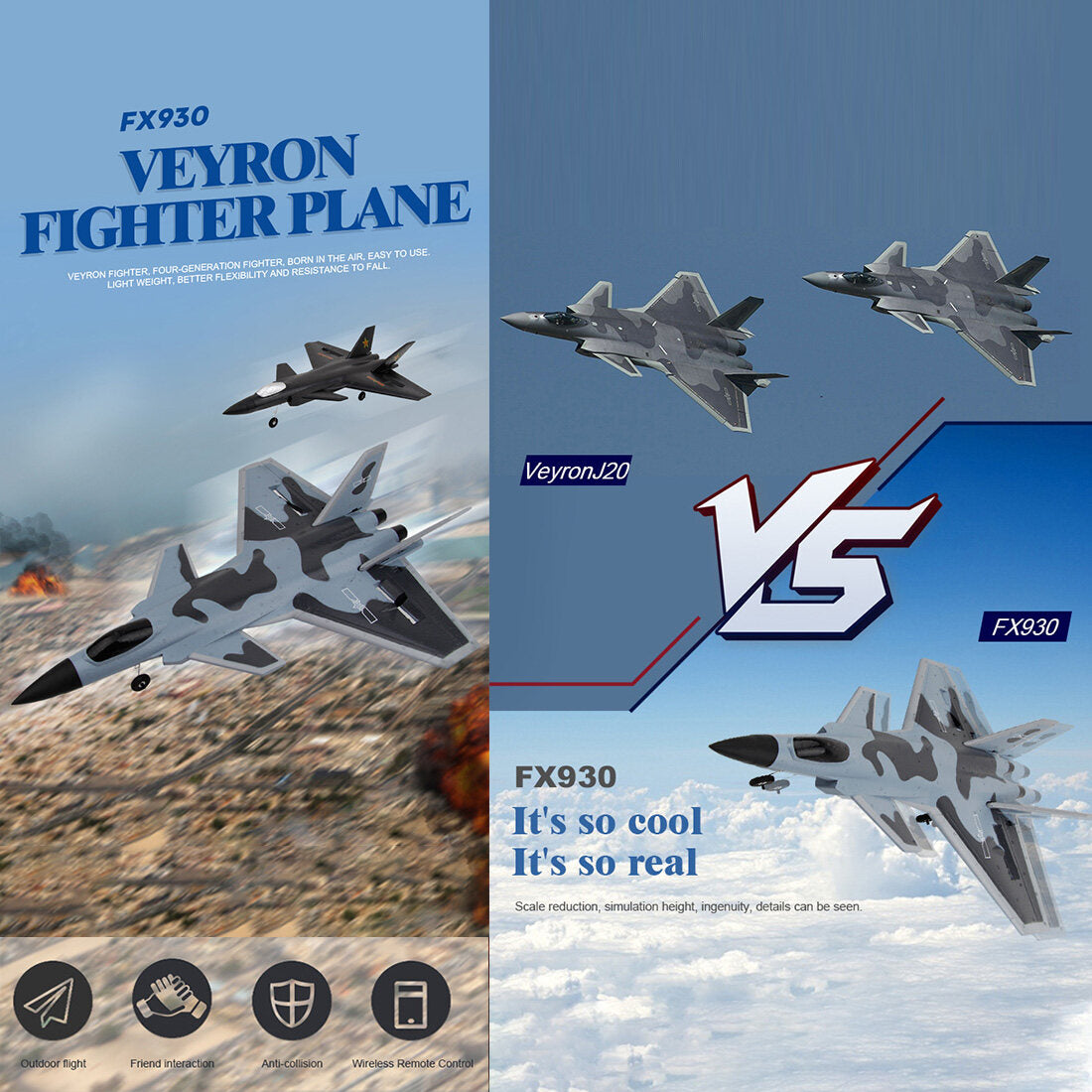 J20 2.4G Dual Channel Fighter RC Airplane Model Gift (RTF)