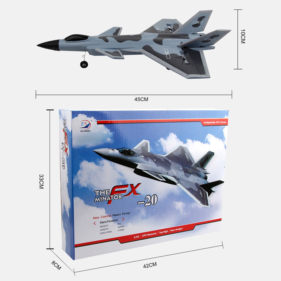 J20 2.4G Dual Channel Fighter RC Airplane Model Gift (RTF)
