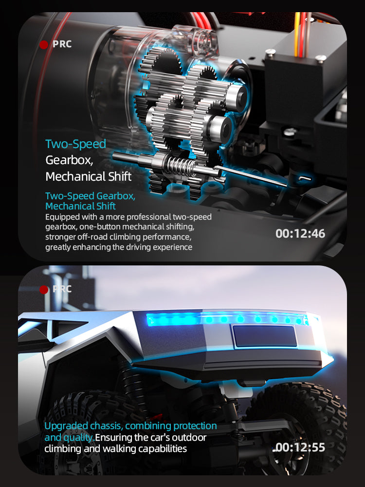 JJRC-C8818-Y Cyber Pickup 4WD Big Foot RC Car – Tesla-Inspired Off-Road Climber