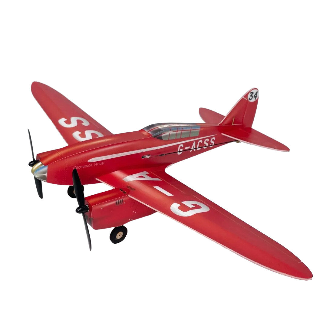 MinimumRC DH88 Comet 2.4G 4CH RC Model Dual-Engine Aircraft Model (Motor Kit /Finished Kit)