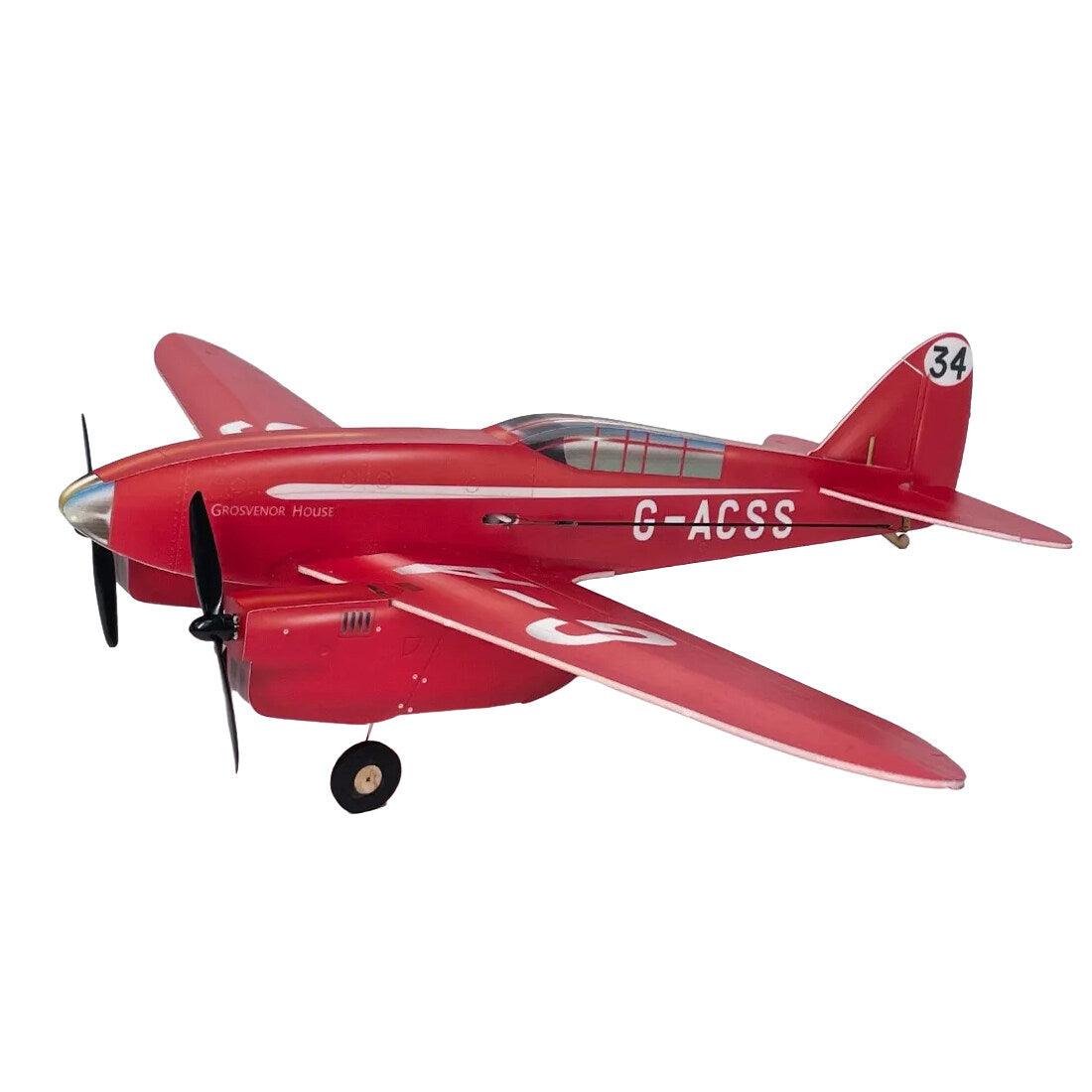 MinimumRC DH88 Comet 2.4G 4CH RC Model Dual-Engine Aircraft Model (Motor Kit /Finished Kit)