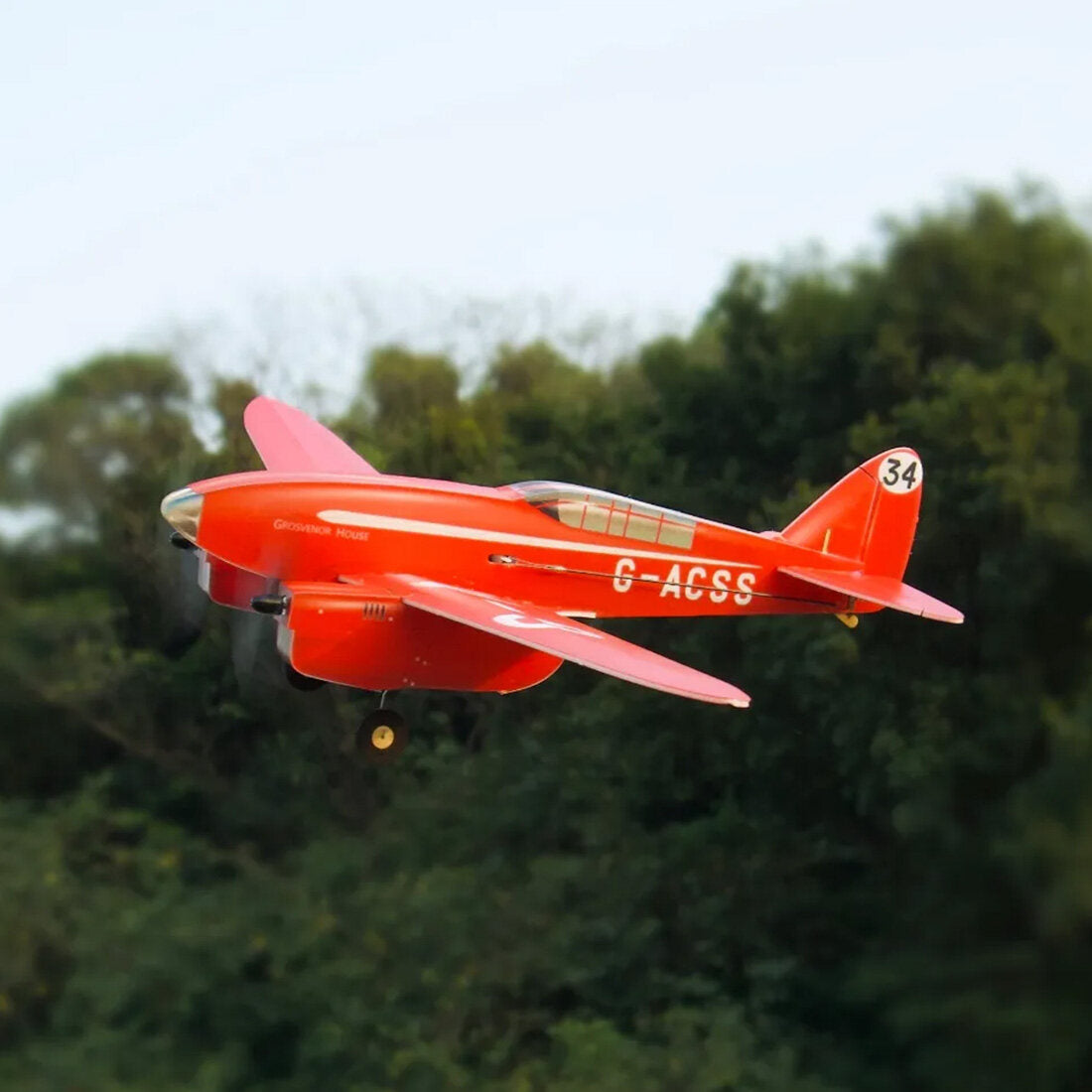 MinimumRC DH88 Comet 2.4G 4CH RC Model Dual-Engine Aircraft Model (Motor Kit /Finished Kit)