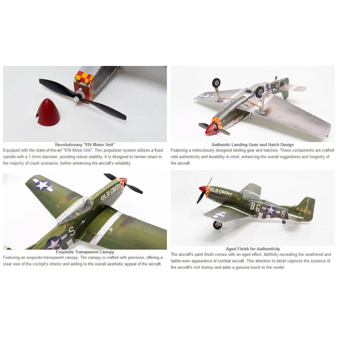 P-51 Mustang 2.4G RC Mini Five-Channel Multi-Protocol Fixed-Wing Airplane Model(Motor Kit /Finished Kit)
