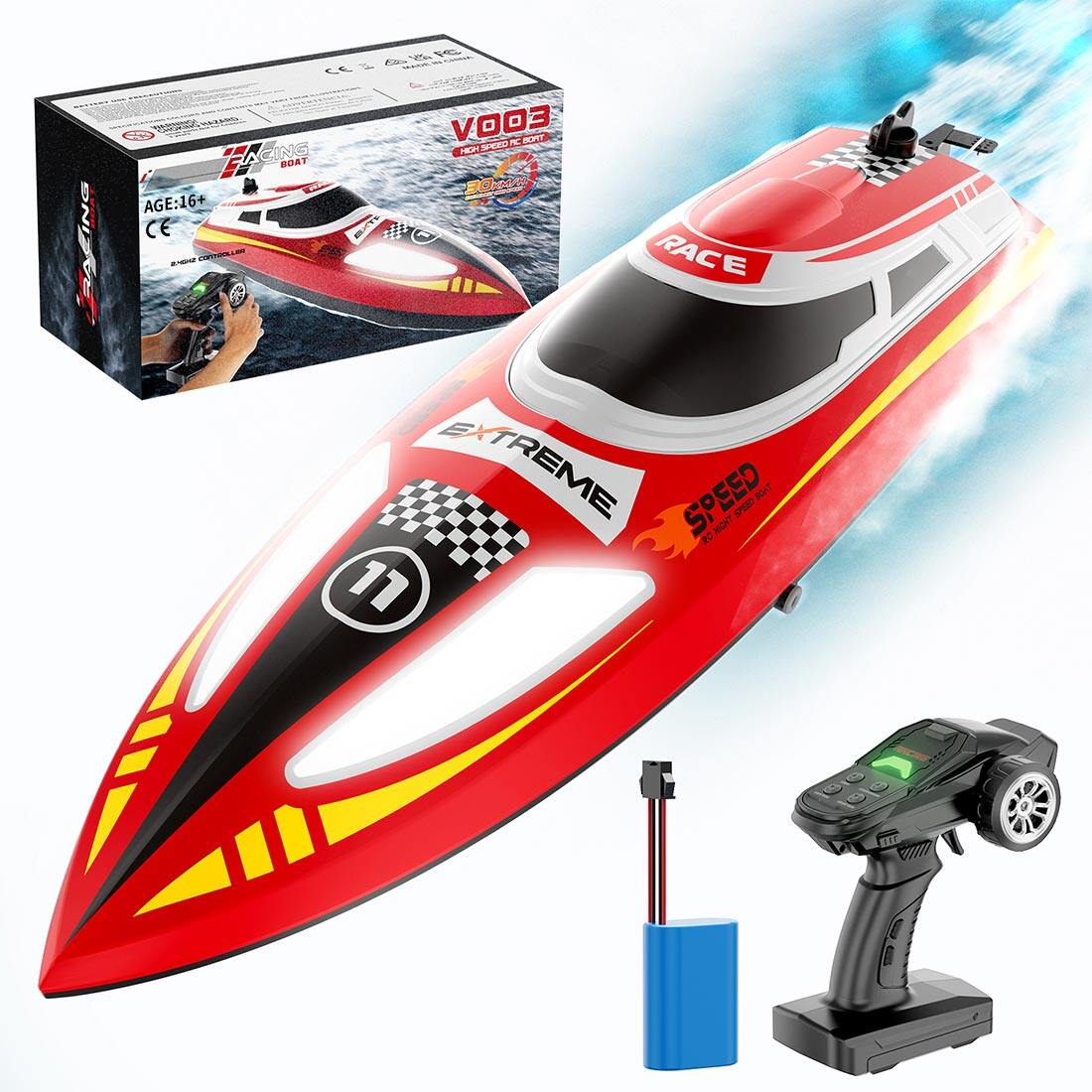 RC Speedboat Electric 30KM/H with Night Navigation Lights (RTR）