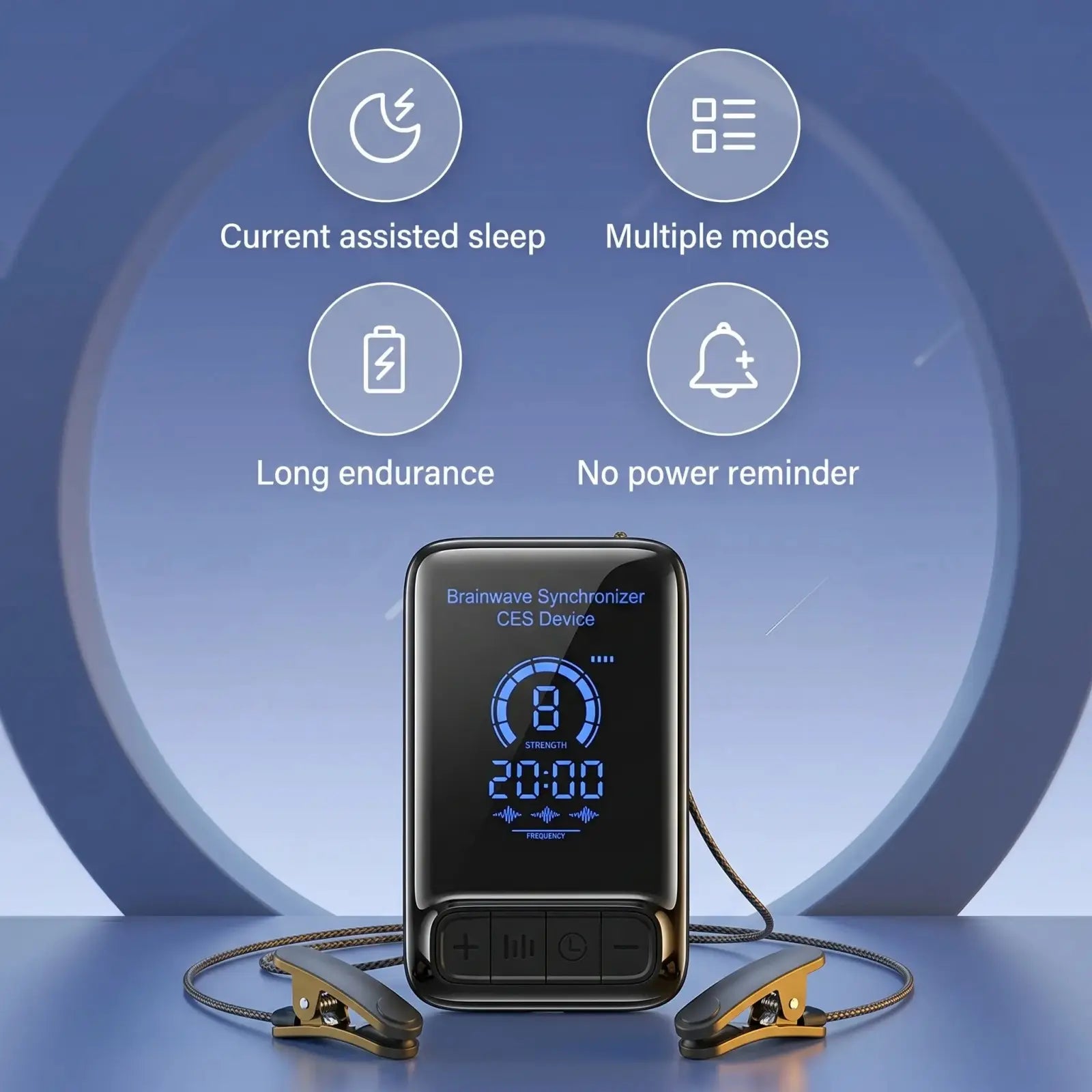 Clip-On Sleep Relaxation Device: Gently clips to your ears and uses soothing micro-current stimulation to help you relax before bedtime.