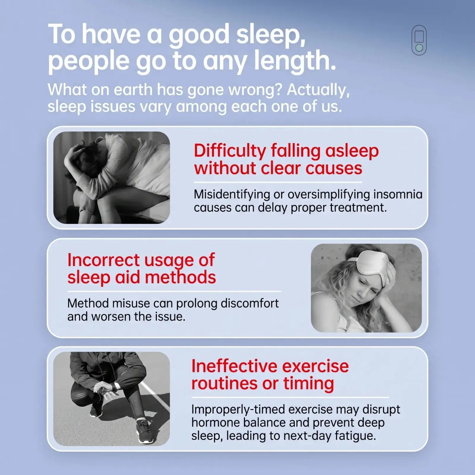 Clip-On Sleep Relaxation Device: Gently clips to your ears and uses soothing micro-current stimulation to help you relax before bedtime.
