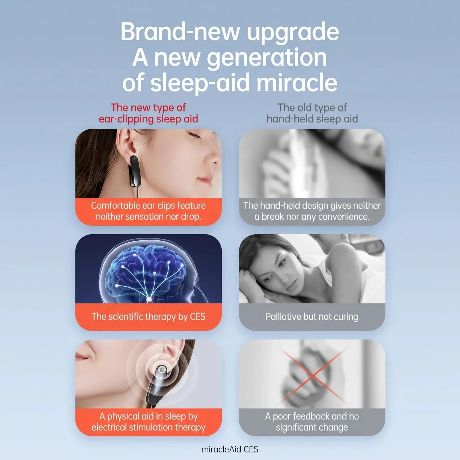 Clip-On Sleep Relaxation Device: Gently clips to your ears and uses soothing micro-current stimulation to help you relax before bedtime.