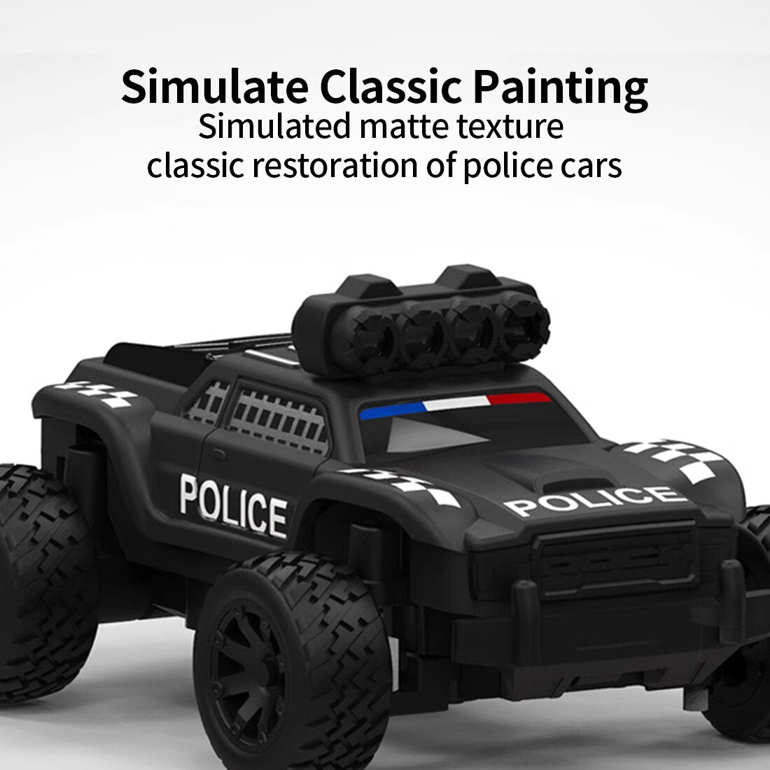 TURBO Racing C82 1/76 2.4G RC 3CH Electric RWD Police Monster Truck Model (RTR)
