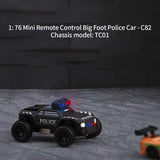TURBO Racing C82 1/76 2.4G RC 3CH Electric RWD Police Monster Truck Model (RTR)