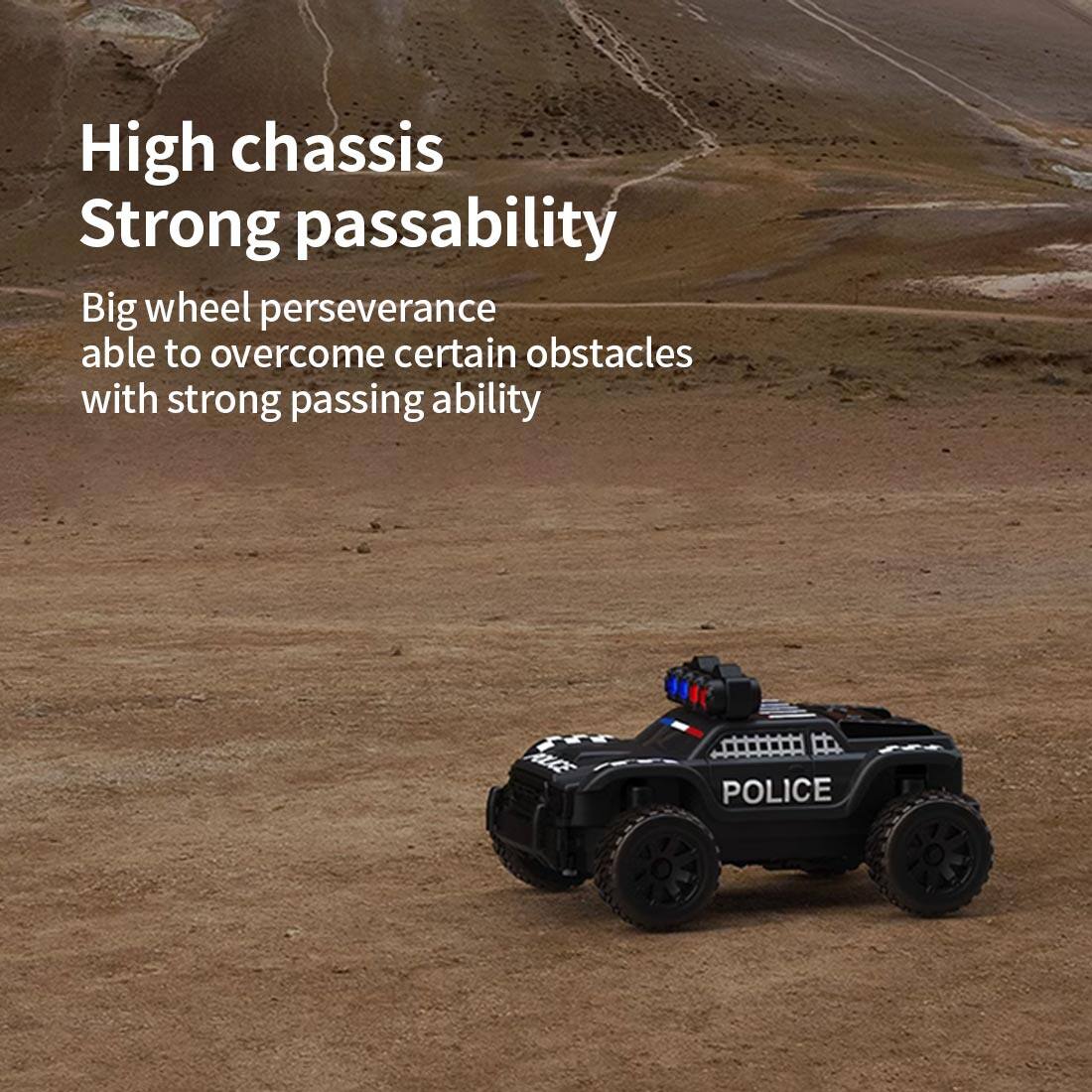 TURBO Racing C82 1/76 2.4G RC 3CH Electric RWD Police Monster Truck Model (RTR)