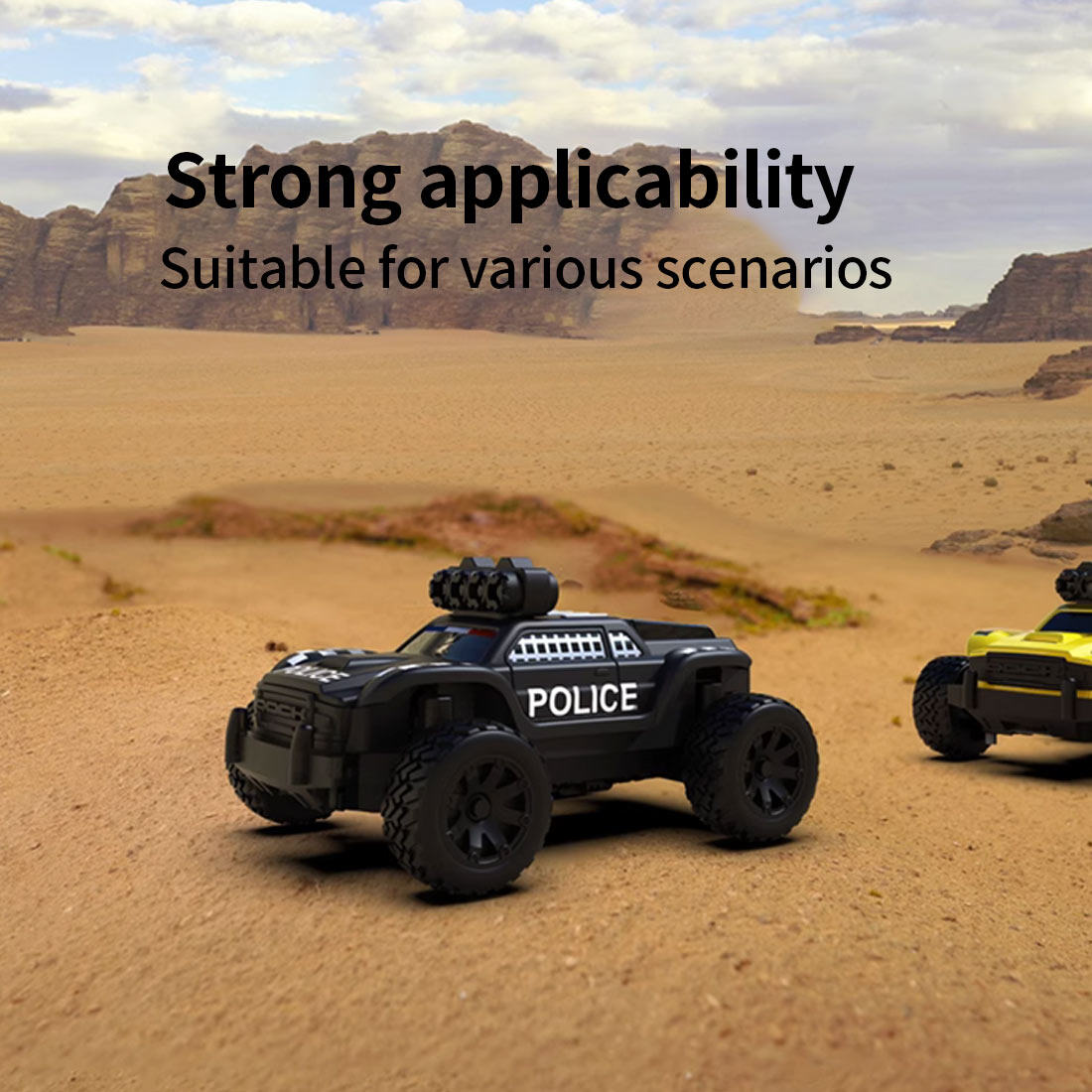 TURBO Racing C82 1/76 2.4G RC 3CH Electric RWD Police Monster Truck Model (RTR)
