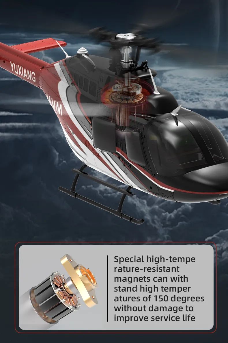 YU XIANG F08 1/27 Bell 206 2.4G 6CH Brushless RC Helicopter Model (RTF)