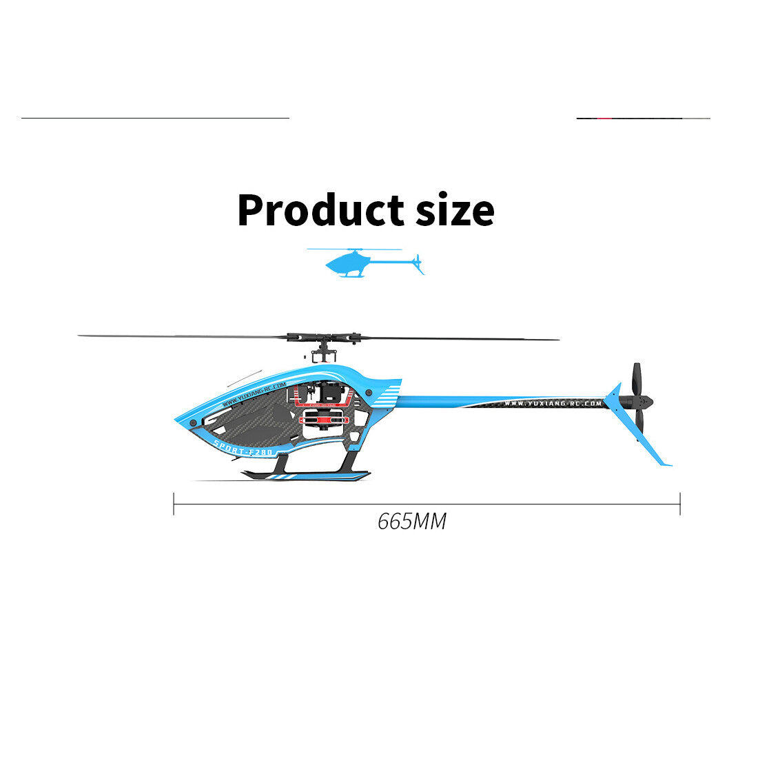 YU XIANG F280 2.4G 6CH Brushless Direct Drive 3D/6G RC Helicopter Model (RTF)