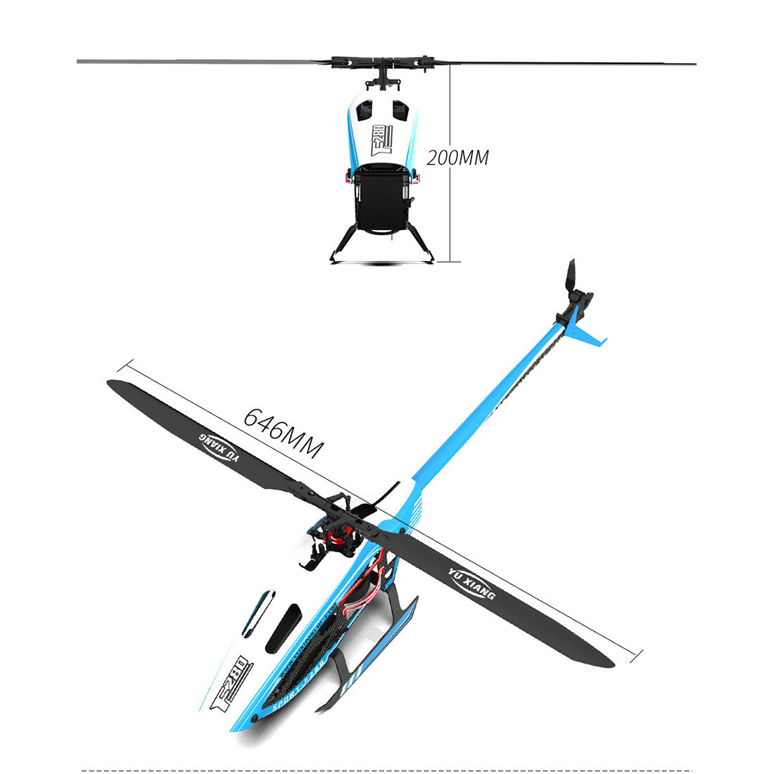 YU XIANG F280 2.4G 6CH Brushless Direct Drive 3D/6G RC Helicopter Model (RTF)