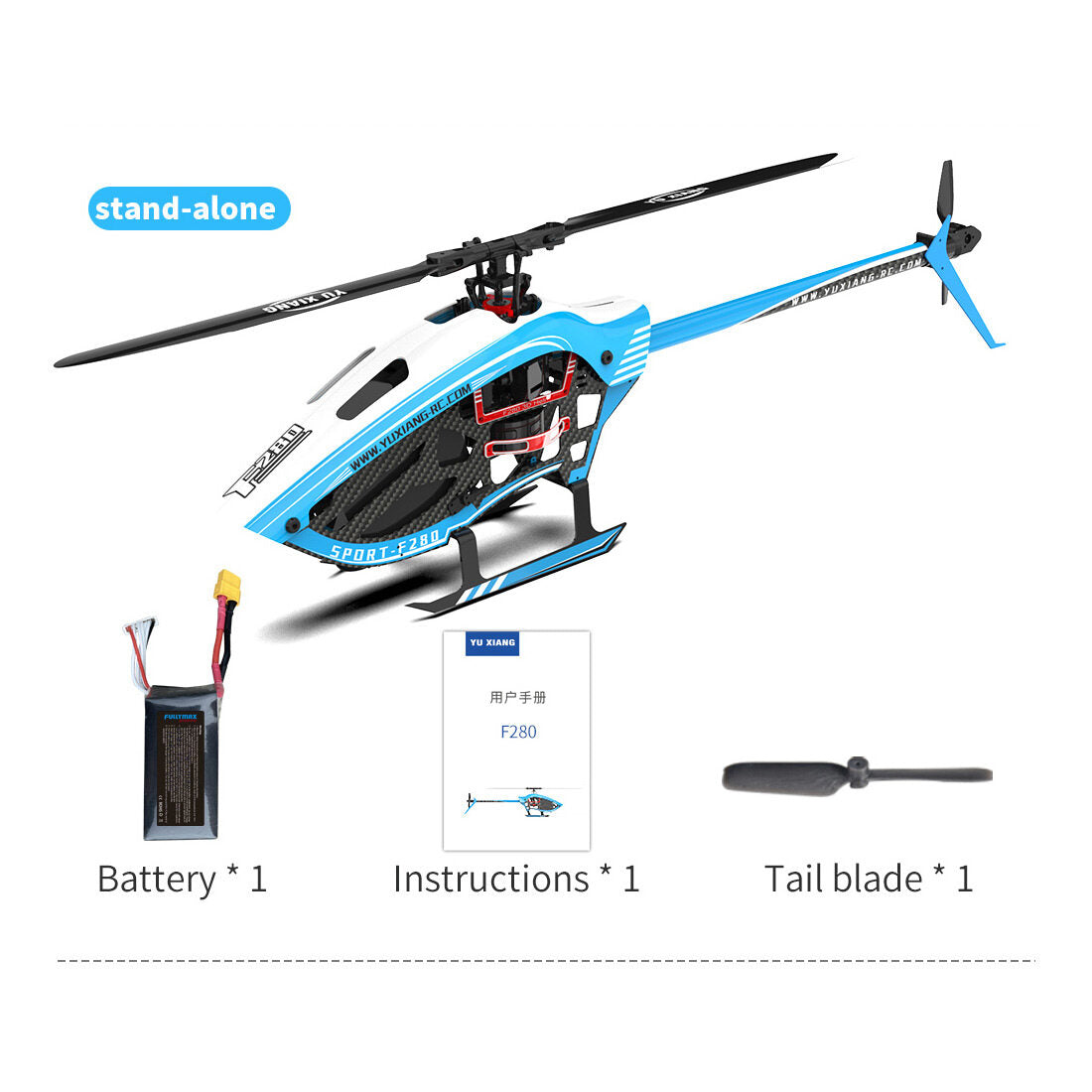 YU XIANG F280 2.4G 6CH Brushless Direct Drive 3D/6G RC Helicopter Model (RTF)