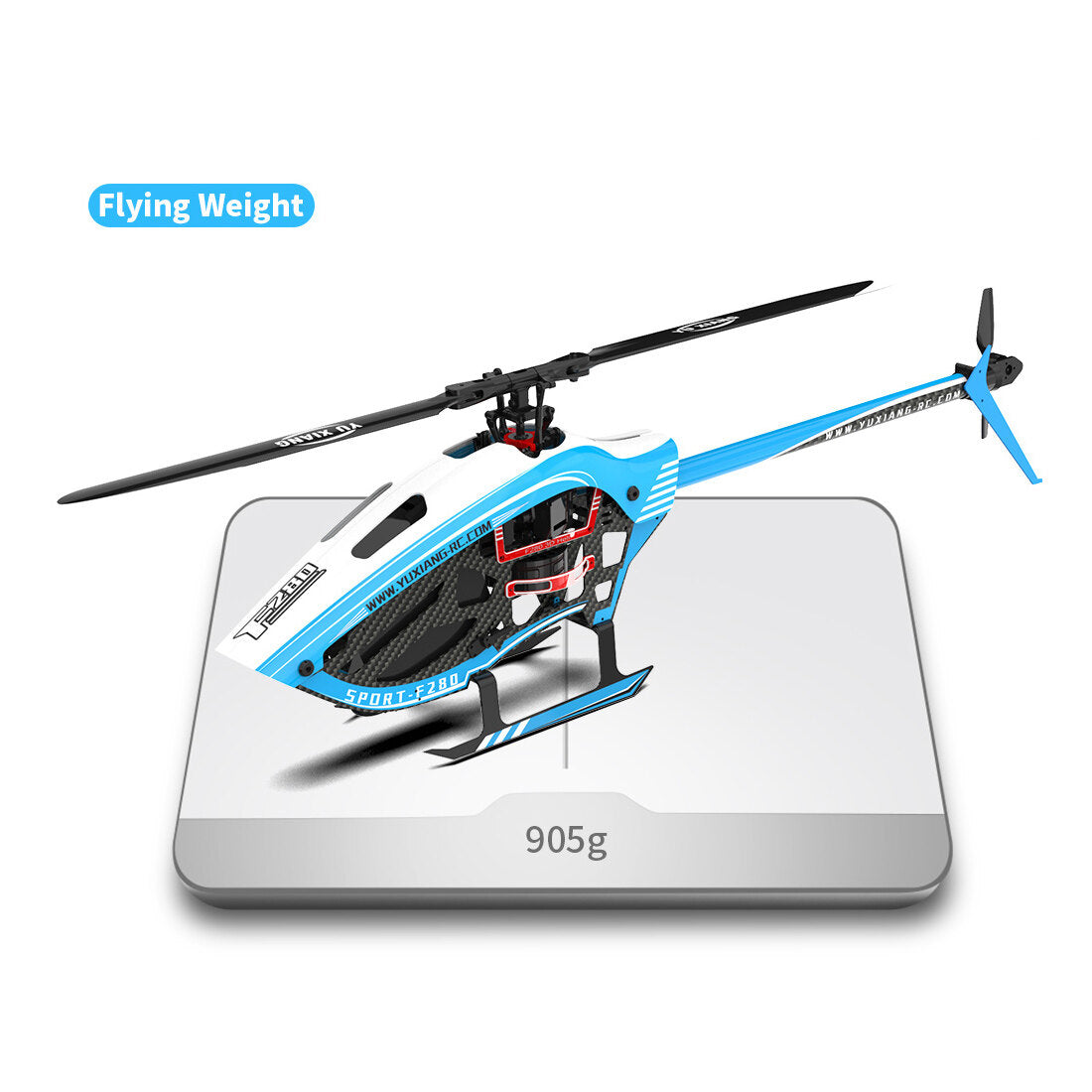YU XIANG F280 2.4G 6CH Brushless Direct Drive 3D/6G RC Helicopter Model (RTF)