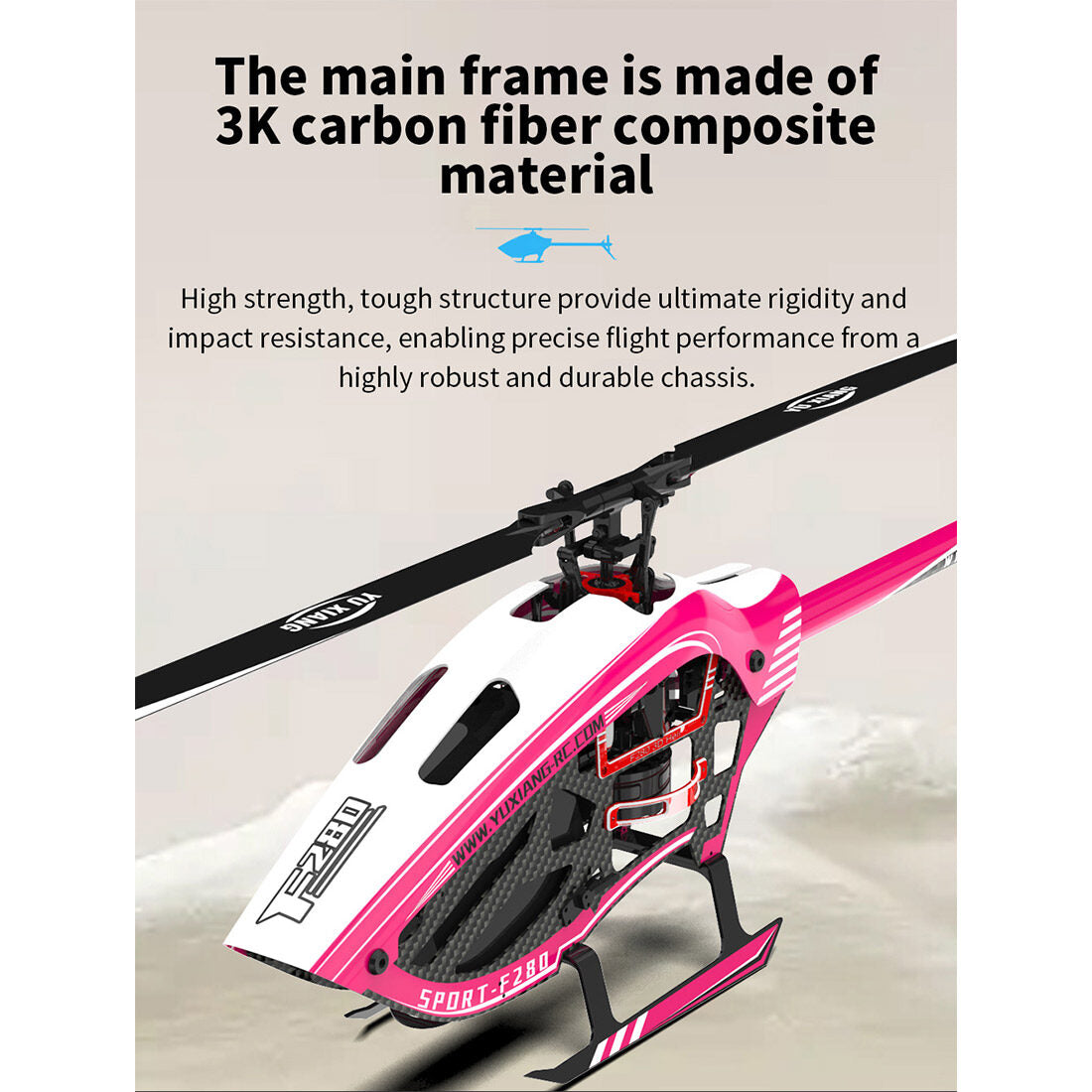 YU XIANG F280 2.4G 6CH Brushless Direct Drive 3D/6G RC Helicopter Model (RTF)